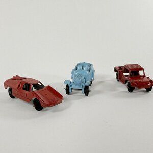 Vintage 60s-70s Tootsietoy Lot 3 Diecast Moon Eyes Baja Fiat Abarth Hot Rod